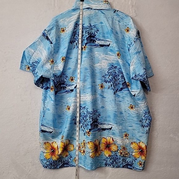 Double Decker Men's Hawaiian Button Front Camp Shirt Island Floral Size XL - Picture 10 of 14